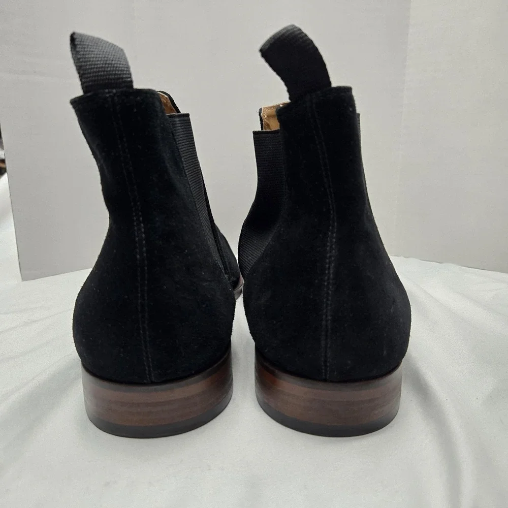 Aldo Boots Mens 12 Chelsea Black Suede Pull On Classic Quiet Luxury Hipster Chic